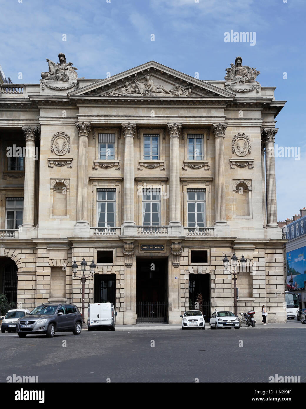 Hôtel de Coislin, Paris France, au 4 de la concorde, 8ème arr., est l'endroit où "Traités d'amitié, de Commerce et de l'Alliance' ont été signés entre les colonies françaises et américaines - signé par Ben Franklin, Silas Deane et Arthur Lee. Shot - AOÛT 2015 Banque D'Images