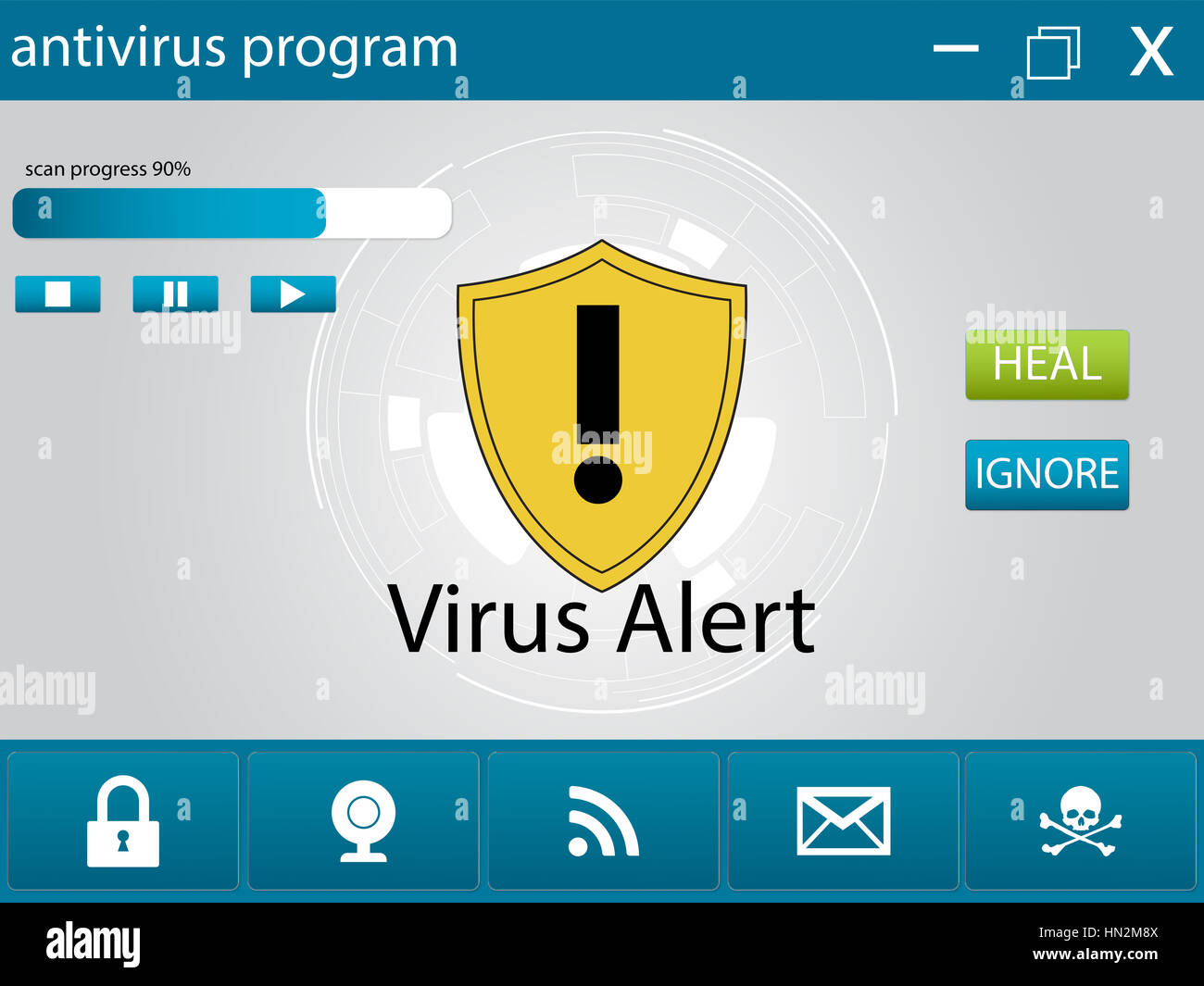 Programme antivirus informatique Banque D'Images