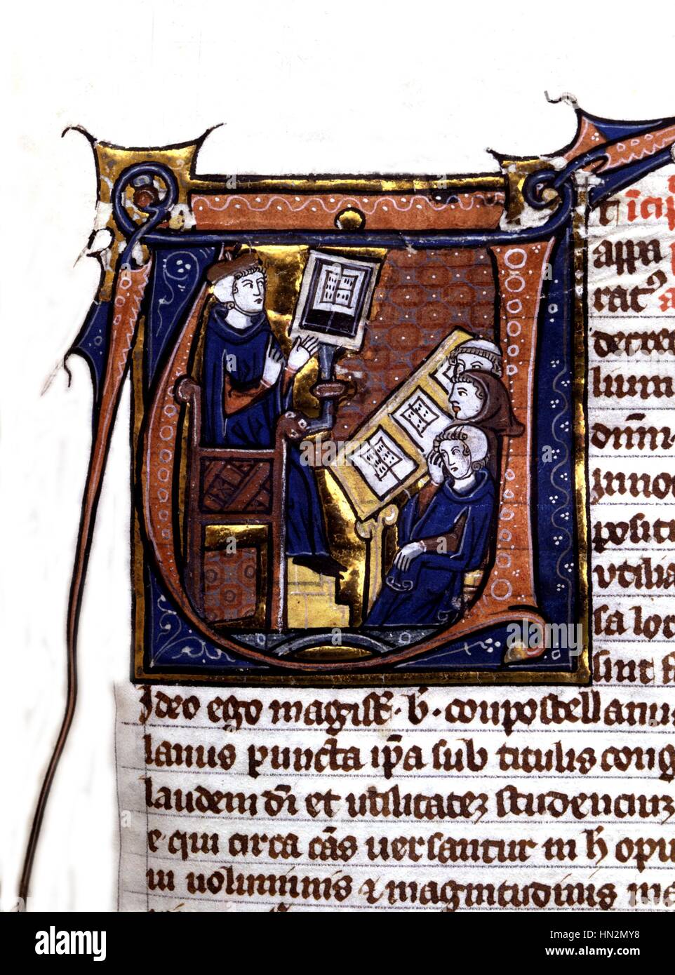 Manuscrit anonyme : 'Innocent IV du collège des Cholets par l'ancien collège des Jésuites Louis le Grand" 13ème siècle France Paris - Sorbonne Library Banque D'Images