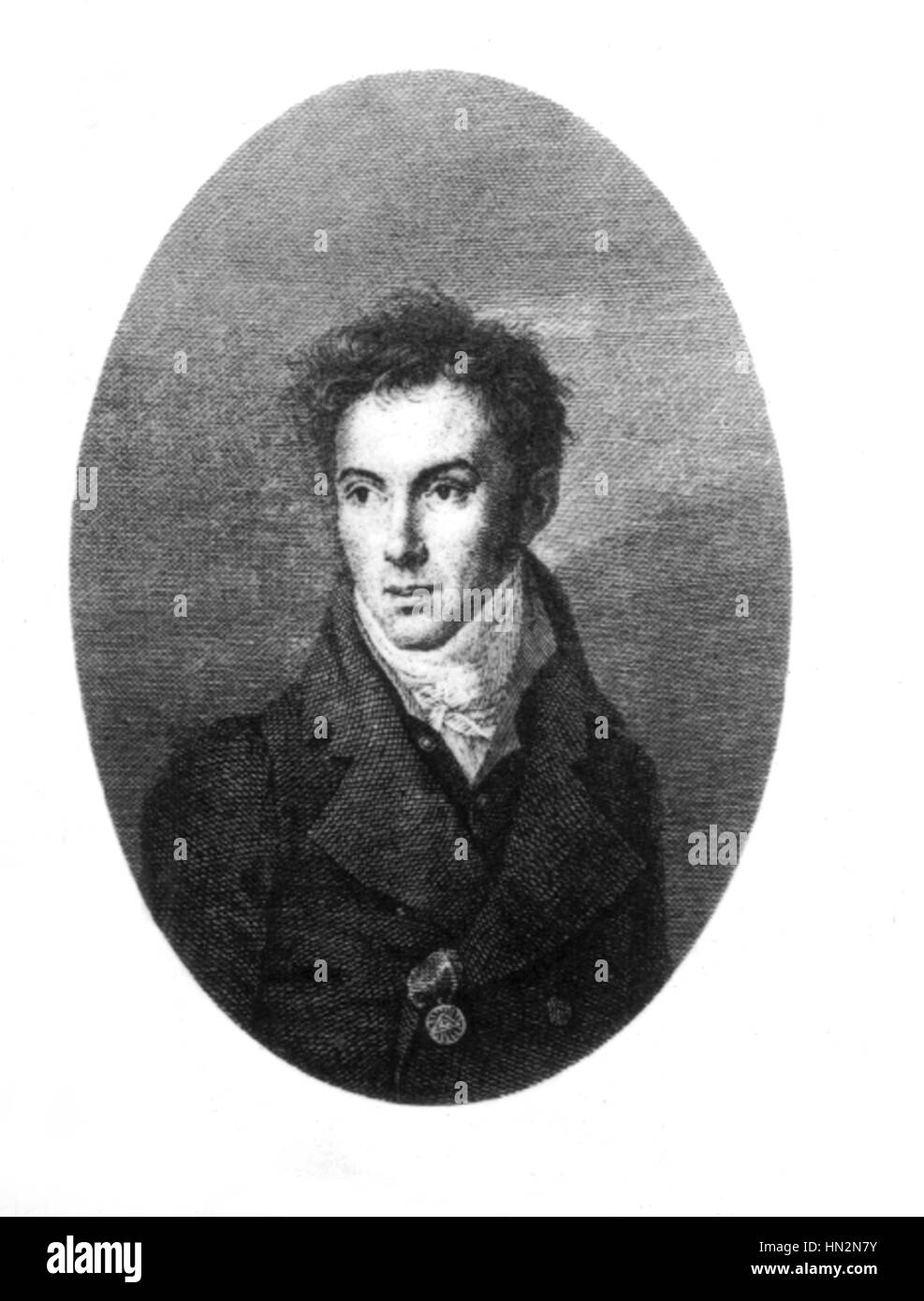 La vie d'Alexandre Pouchkine (1799-1837) Portrait de Joukovsky, ange gardien de Pouchkine la Russie du 19e siècle Banque D'Images