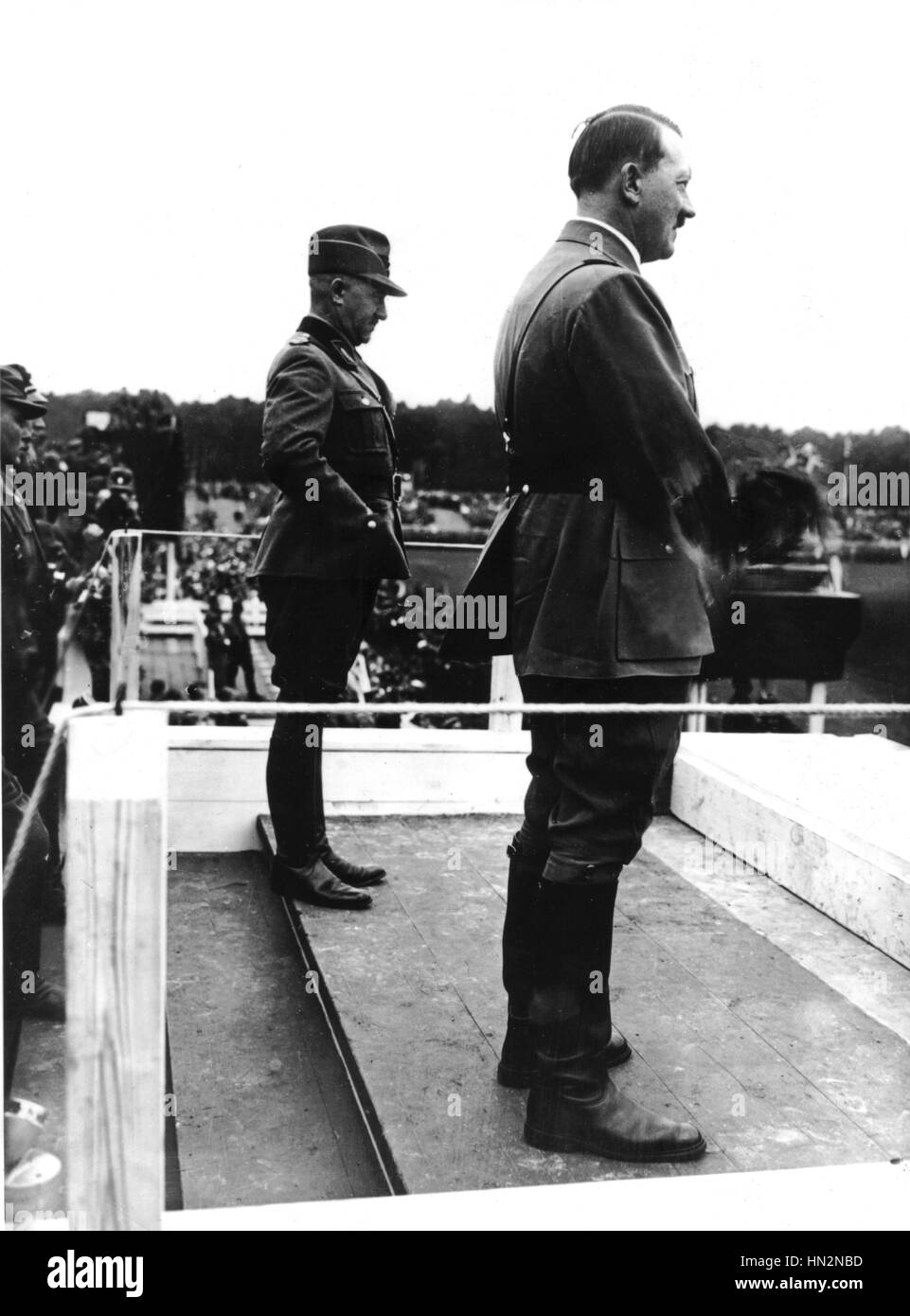 Le congrès de Nuremberg. Hitler et Hierl au défilé des travailleurs Août 1934 Allemagne Banque D'Images