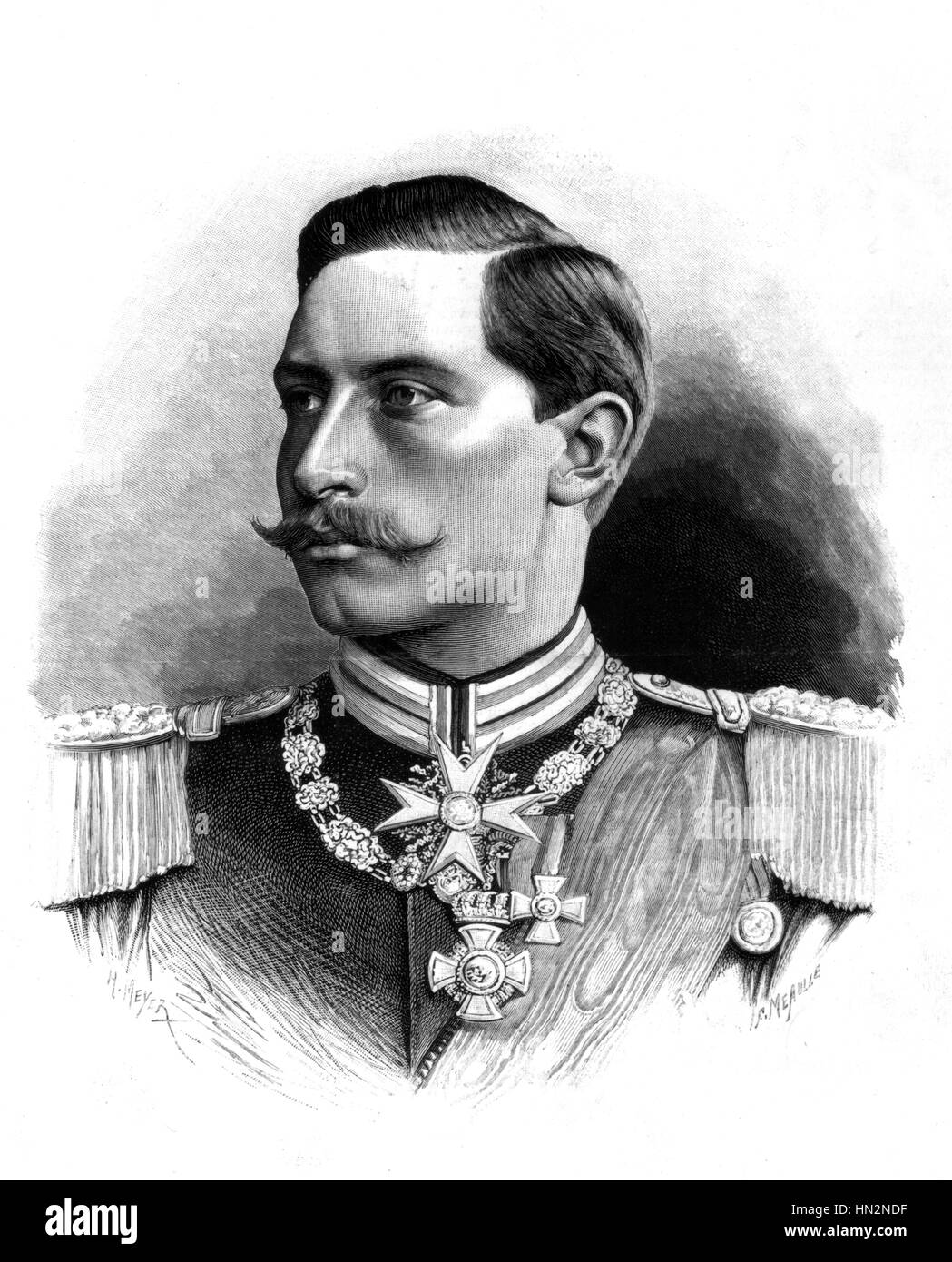 Portrait de Guillaume II (futur Kaiser) (1859-1941) 19e siècle en Allemagne Banque D'Images