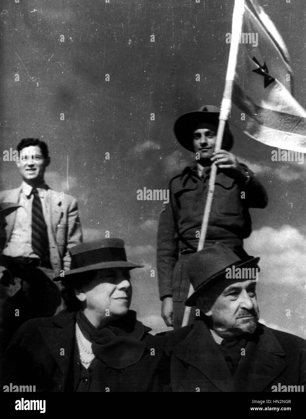 Excursion en bateau sur le lac Kinéreth pour Weizmann et sa femme Mars 1946 Israël Washington, Archives nationales Banque D'Images