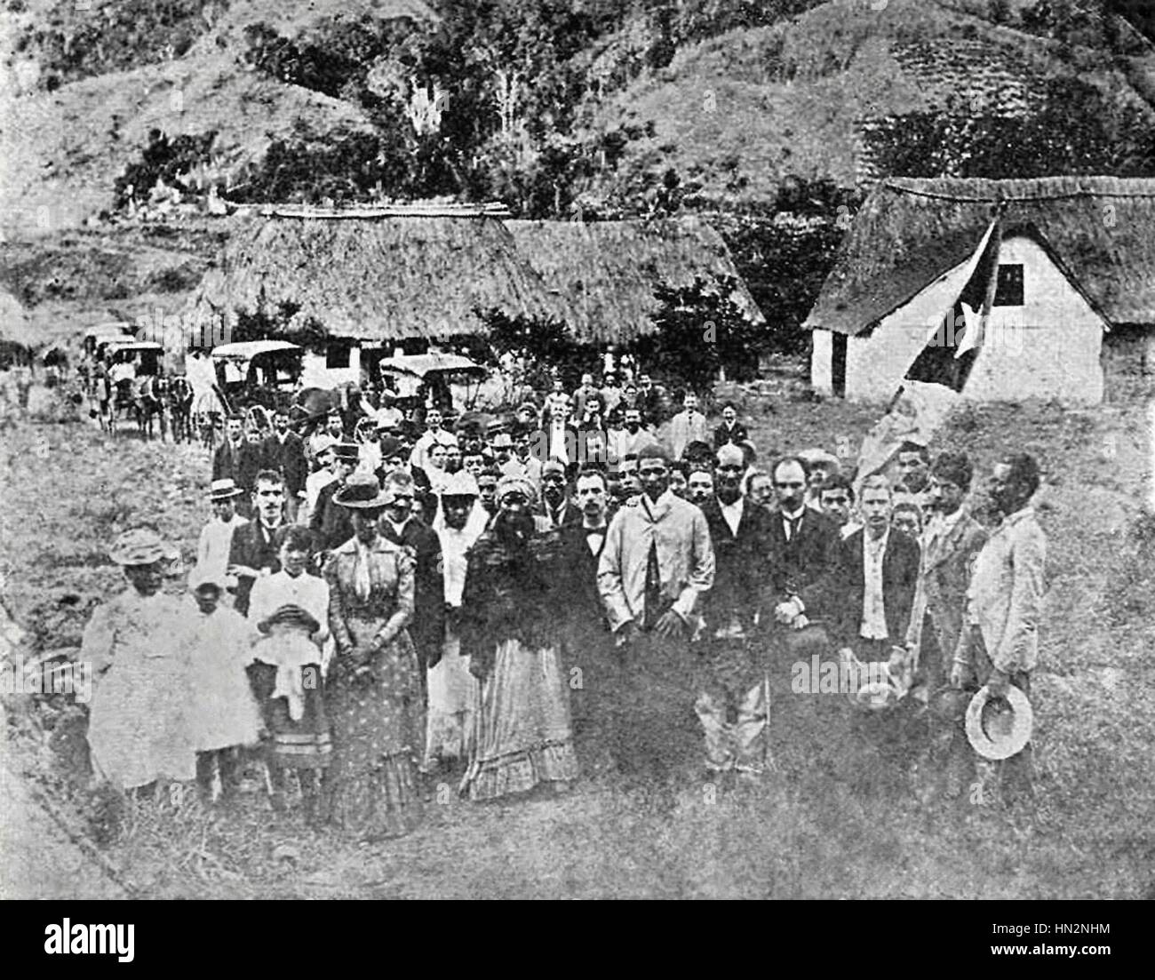Le poète cubain José Marti (schéma directeur de l'indépendance de Cuba) parmi ses compagnons pendant la guerre d'indépendance de Cuba 1892 Organisation des États américains Banque D'Images