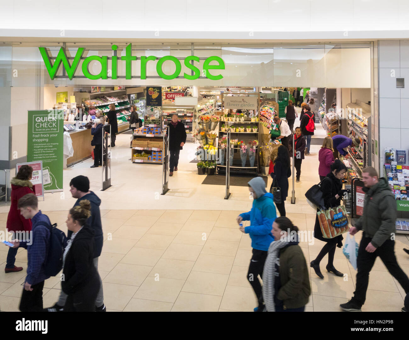Supermarché Waitrose dans le centre commercial Eldon Square. Newcastle Upon Tyne, Angleterre. United Kingdom Banque D'Images