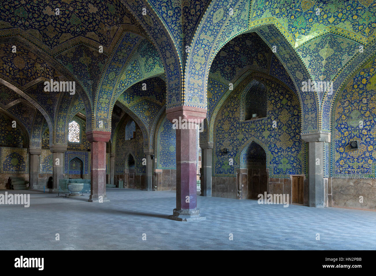 L'intérieur de la mosquée du Shah, Isfahan, Iran Banque D'Images