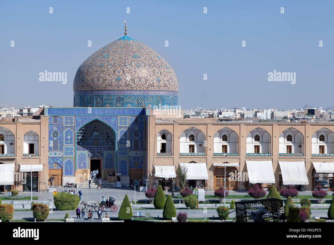 La mosquée de Sheikh Lotfollah à place Imam à Isfahan, Iran Banque D'Images