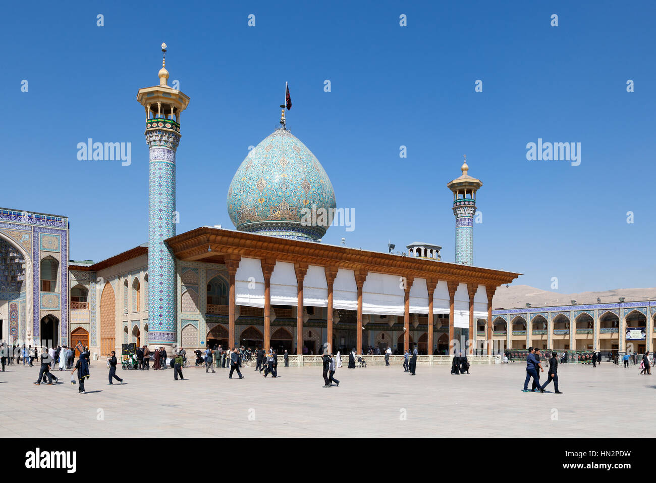 Shah Cheragh Shrine, Chiraz. L'Iran Banque D'Images