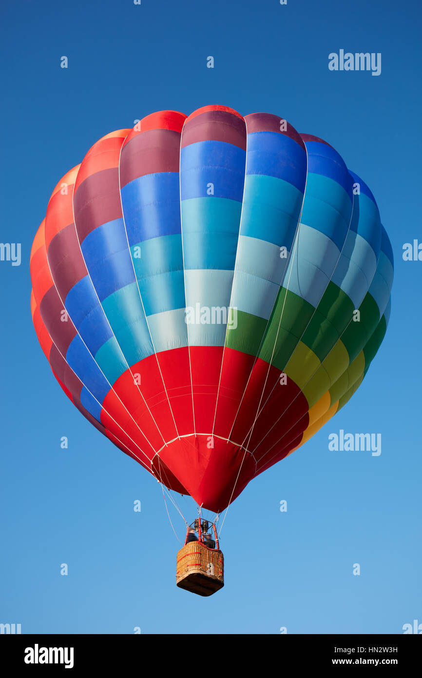Ballon à air chaud, aérostat colorés on blue sky Banque D'Images