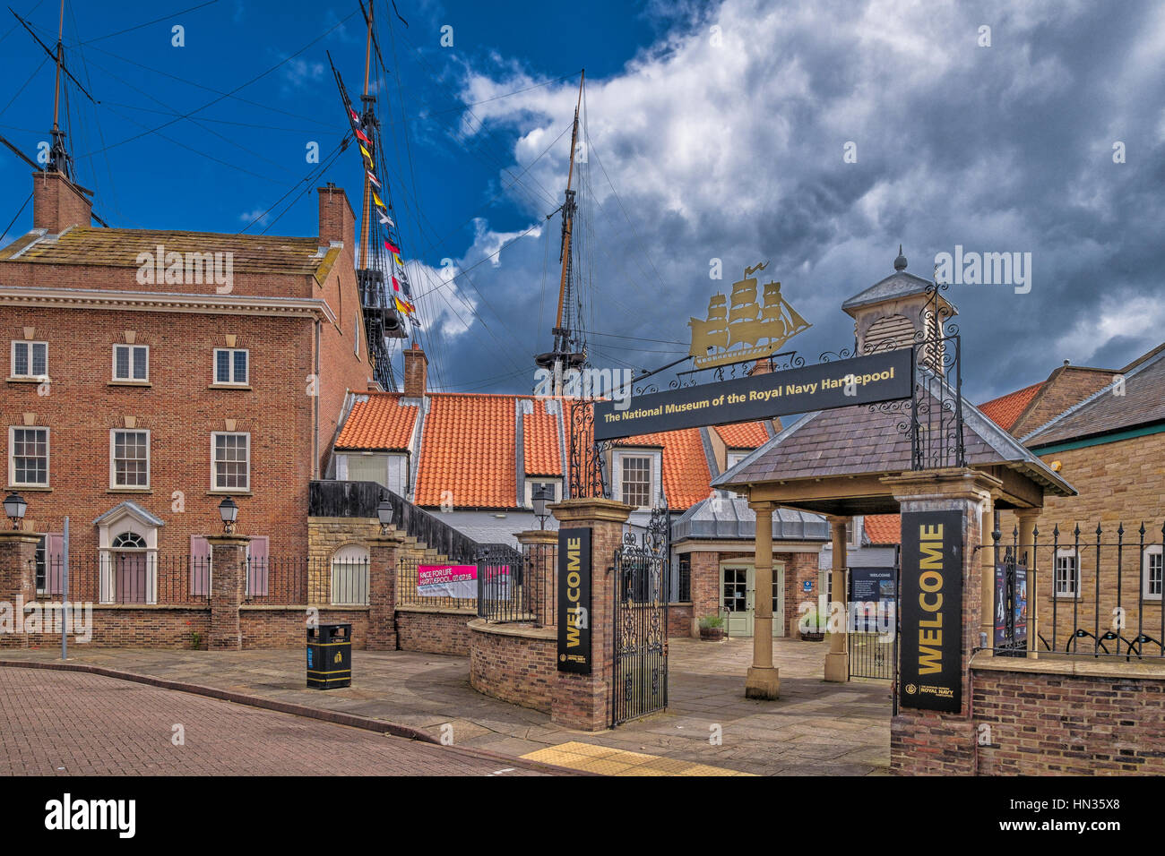 Entrée du Musée National de la Marine royale à Hartlepool. Banque D'Images