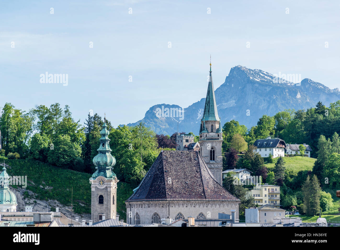 Une vue vers l'horizon de Salzbourg. Banque D'Images