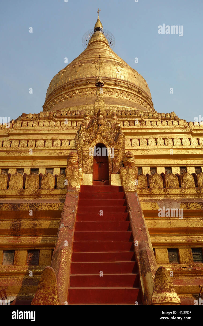 La pagode Shwezigon, le Myanmar Banque D'Images