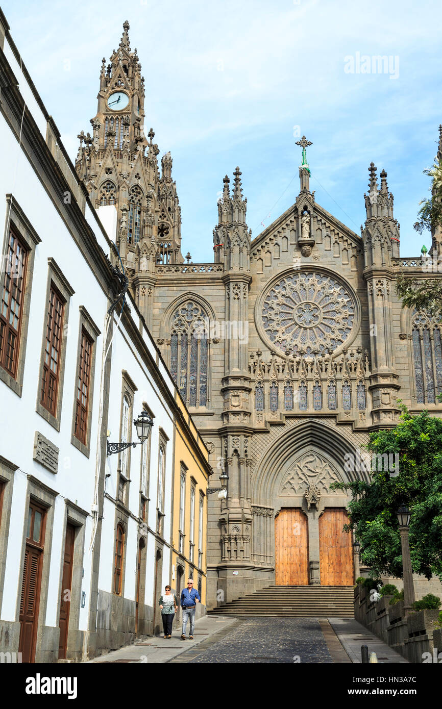 Église de paroisse de San Juan Bautista, Arucas, Gran Canaria, Îles Canaries Banque D'Images