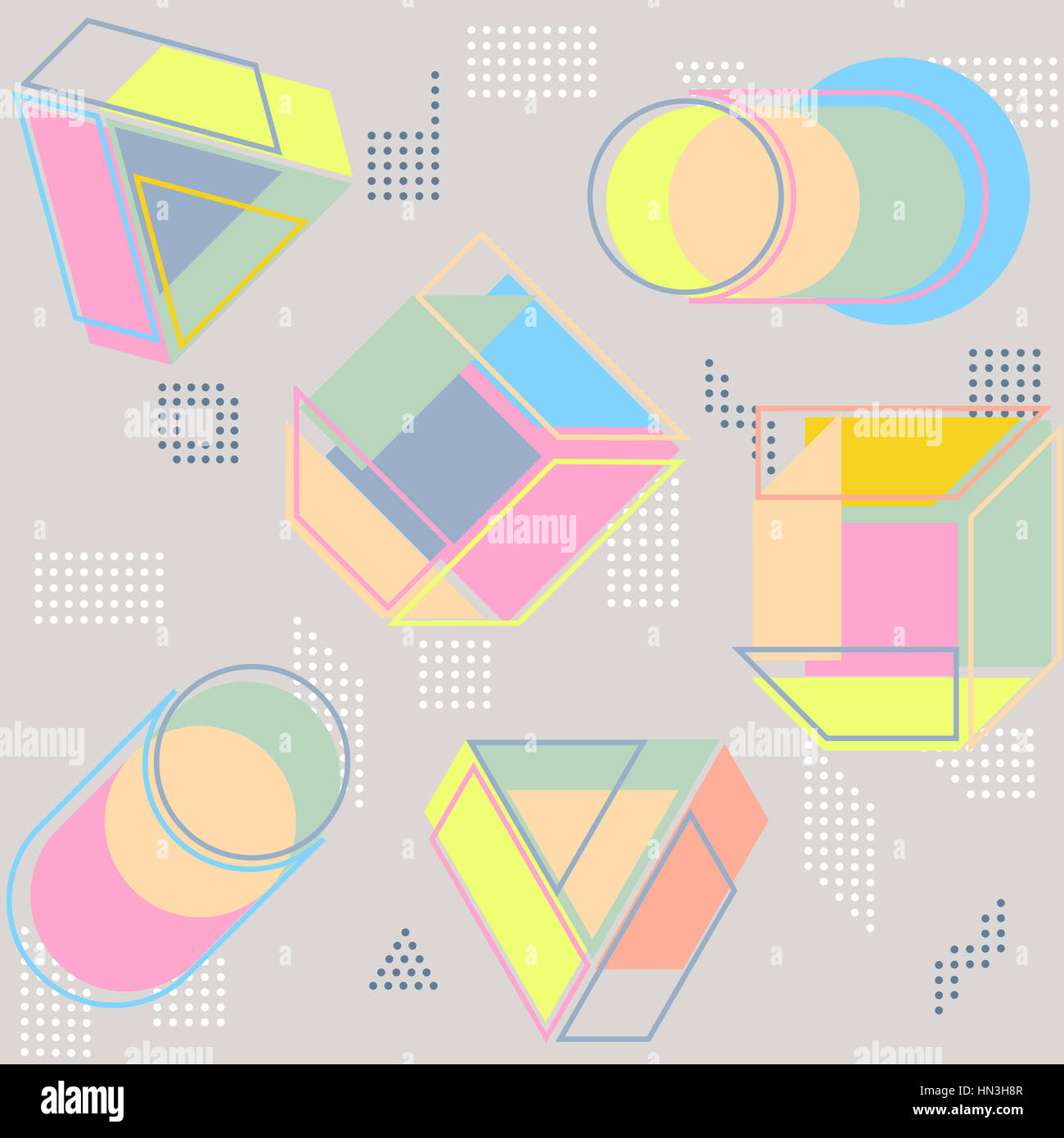 Résumé motif géométrique parfaite. Motif simple arrière-plan. Décoration design coloré. Illustration de style branché memphis Banque D'Images