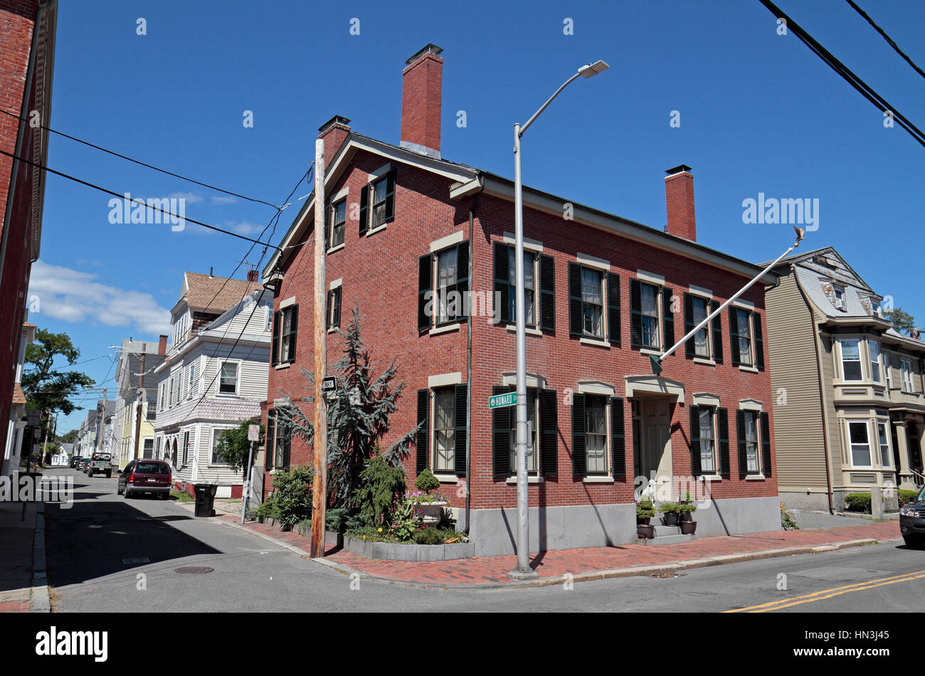 Les propriétés résidentielles typiques à Salem, comté d'Essex, Massachusetts, United States. Banque D'Images