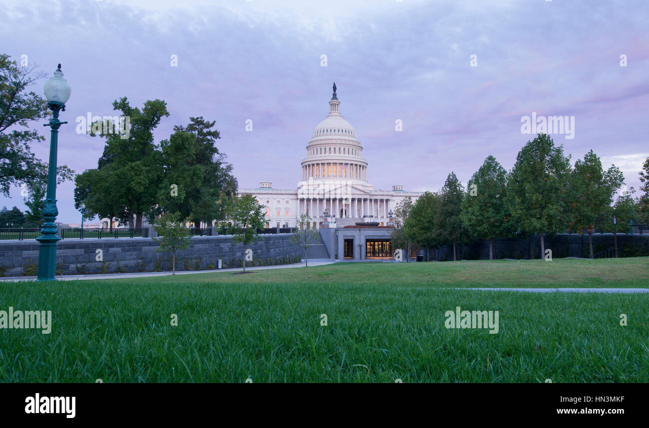 Soleil sur le Capitole à Washington, District de Columbia. Banque D'Images