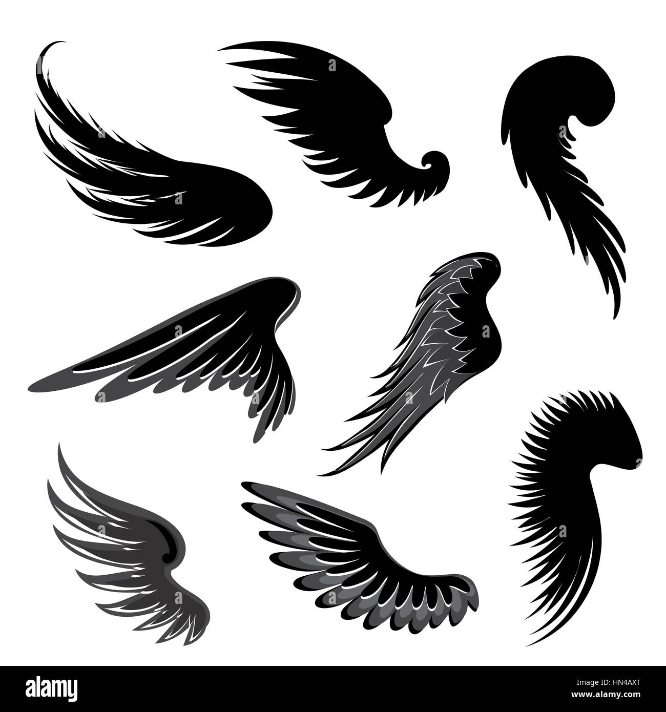 Ailes vector set. Illustration de Vecteur