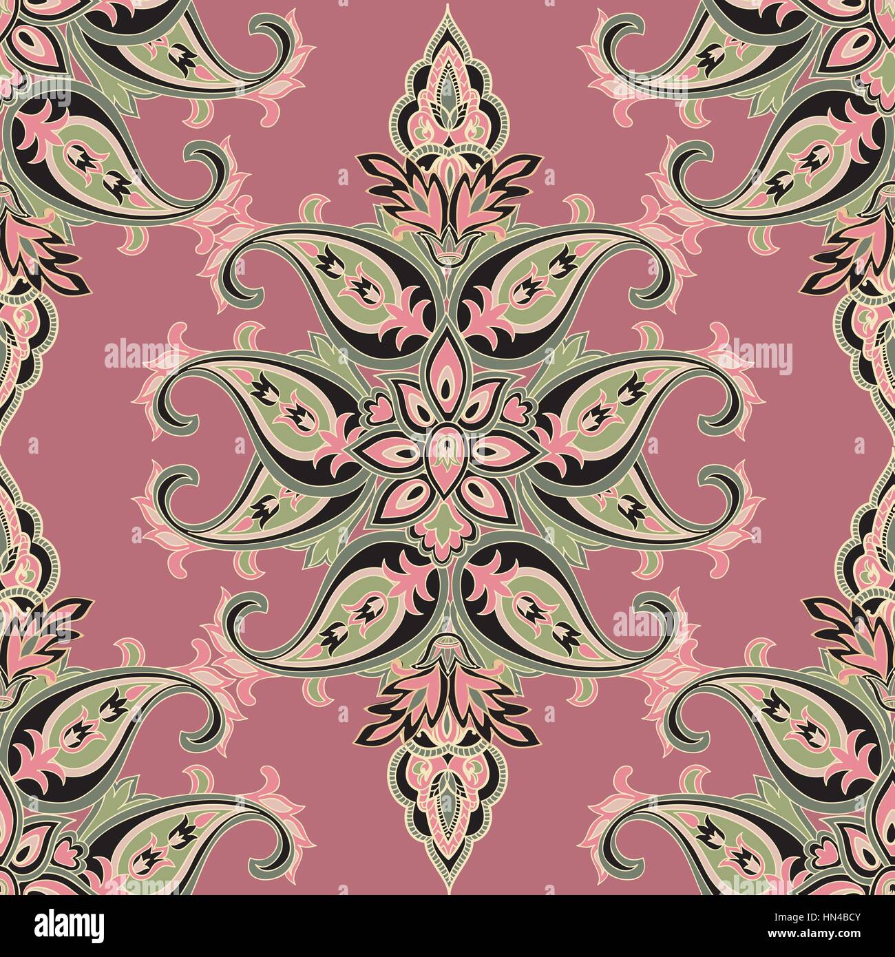 Transparente motif oriental paisley. vintage flowers background. ornement décoratif toile de tissu, textile, papier d'emballage ou d'une carte. ornam baroque Illustration de Vecteur