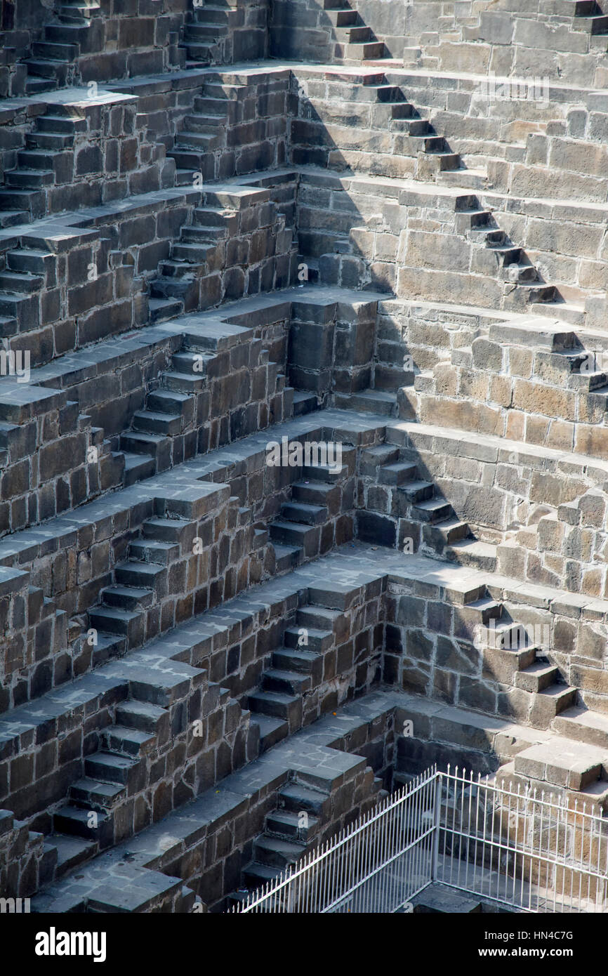 Chand Baori (étape), Abaneri, Rajasthan, Inde Banque D'Images