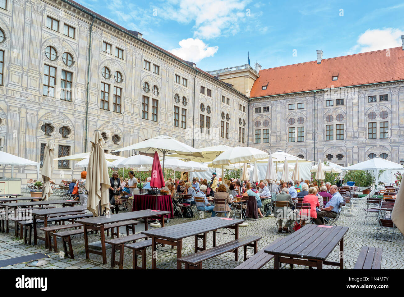 Munich, Allemagne - le 6 août 2016 : Street Cafe à Munich Residence Banque D'Images