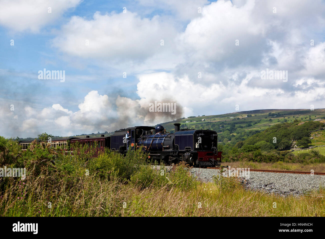 Du pays de Galles, Rhyd - Juillet 10, 2011 : Le patrimoine Welsh Highland railway, une attraction touristique situé principalement dans le Parc National de Snowdonia de N Banque D'Images