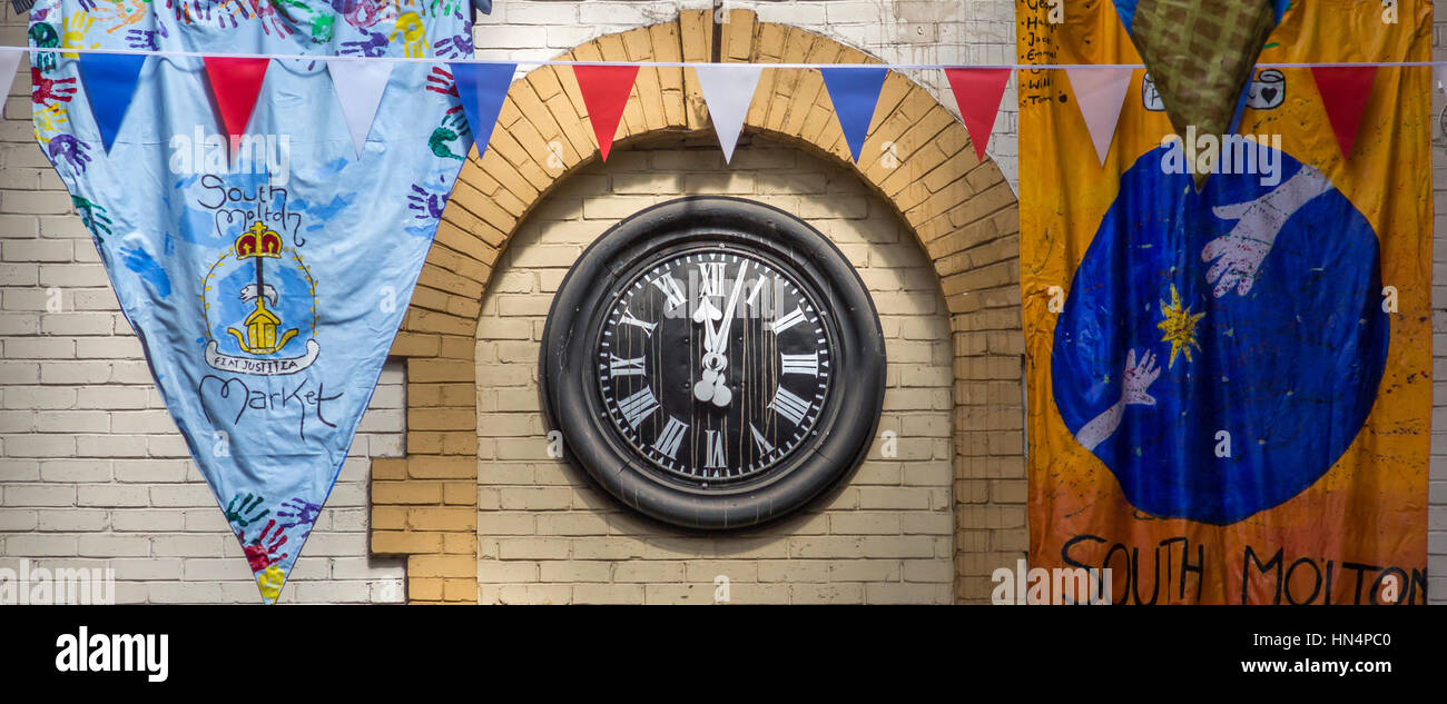 L'horloge du marché Pays South Molton Banque D'Images
