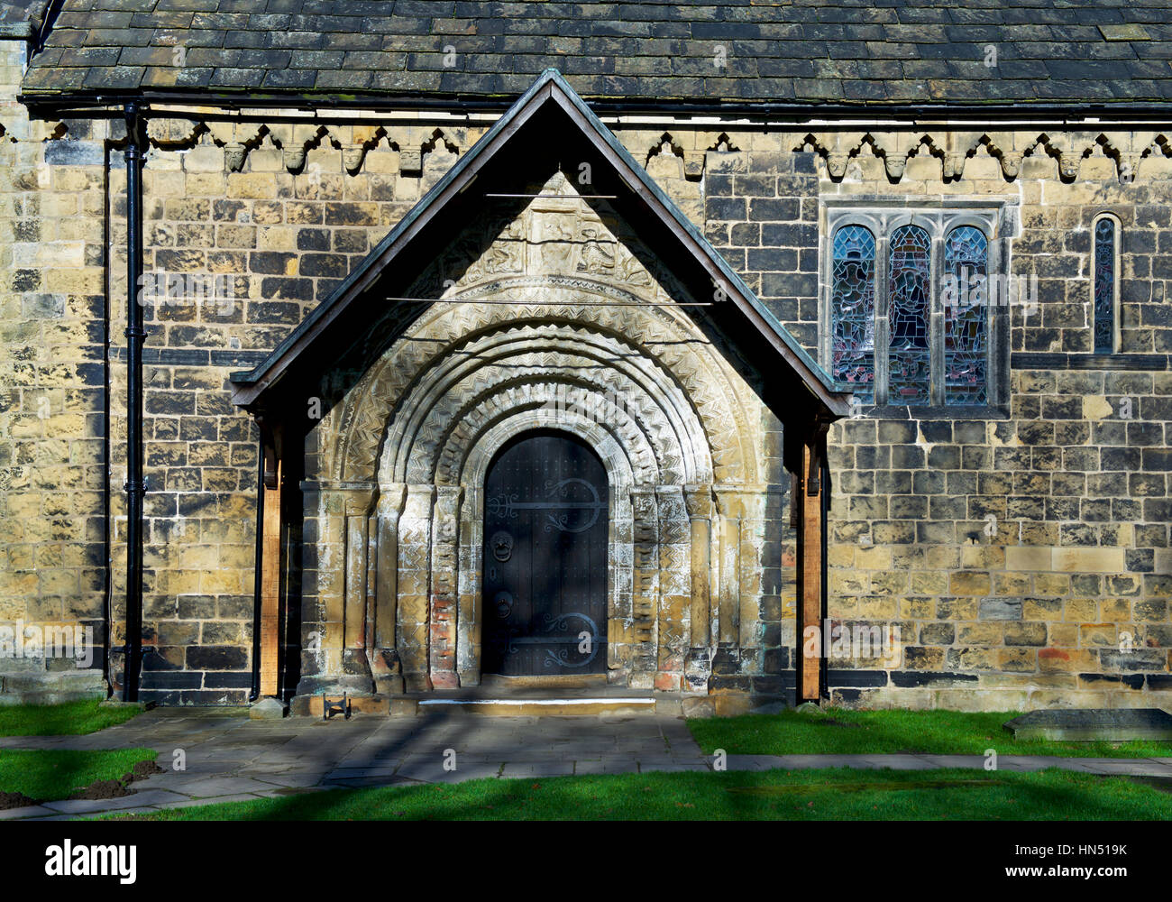 St Jean le Baptiste's Church, Adel, près de Leeds, West Yorkshire, England UK Banque D'Images