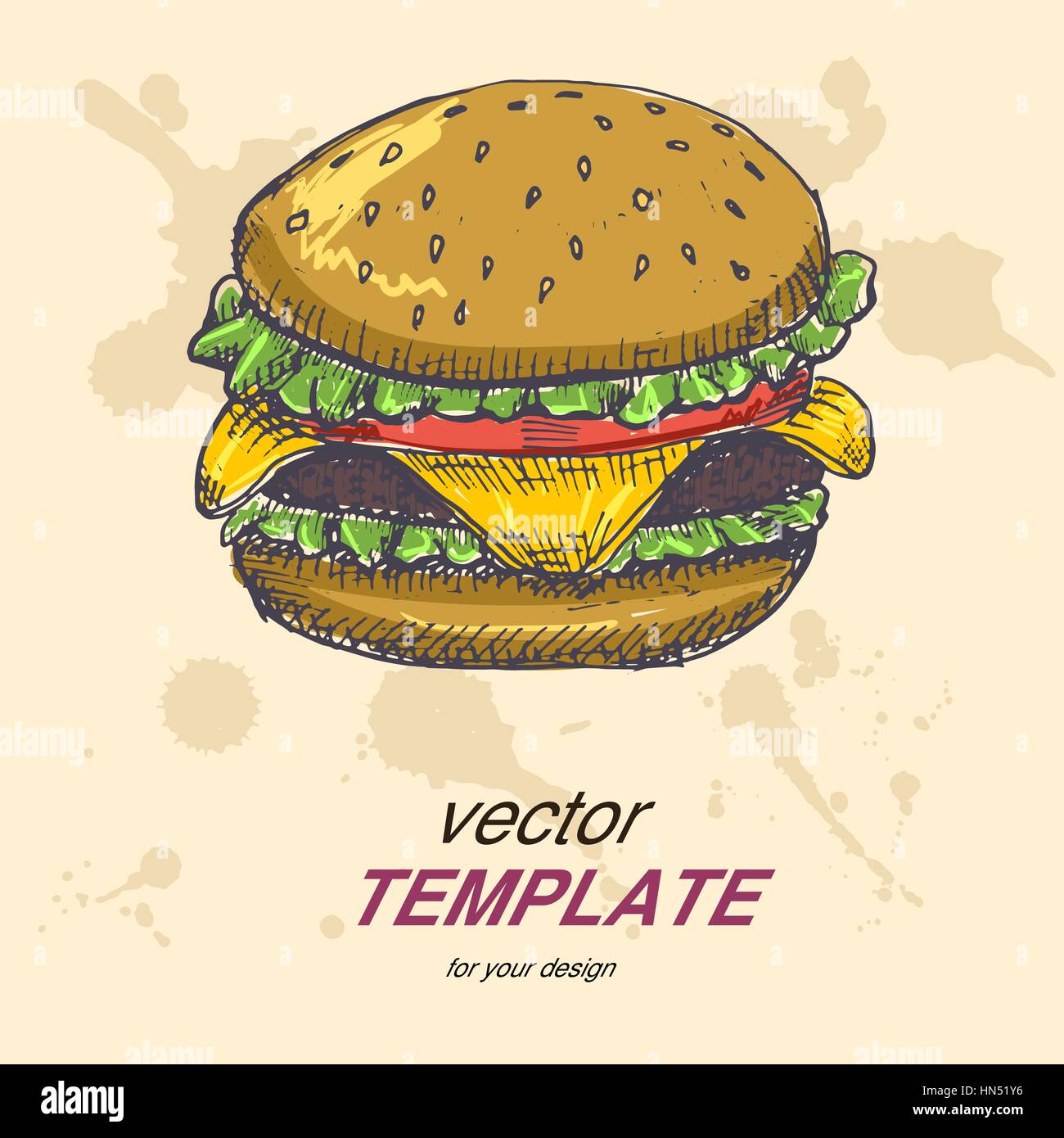 Restauration rapide menu design template hand drawn vector Illustration de Vecteur