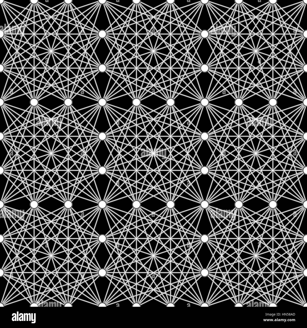 Répétition complexe matrice carrée Ensemble de lignes de néon sur fond noir - fond écran vecteur répétant modifiable Illustration de Vecteur