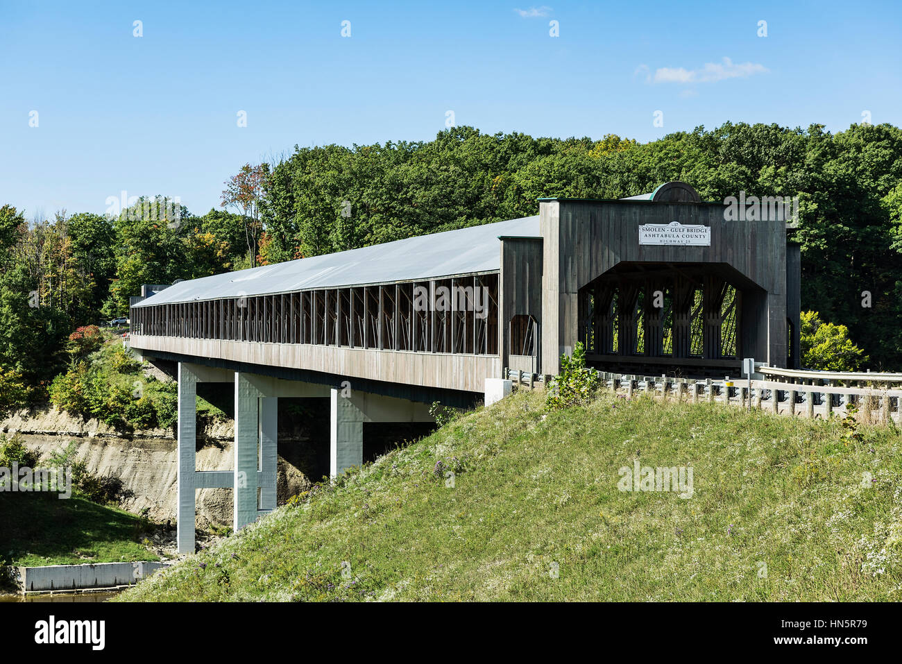 Smolen-Gulf Covered Bridge, Astabula County, Ohio, USA. Banque D'Images