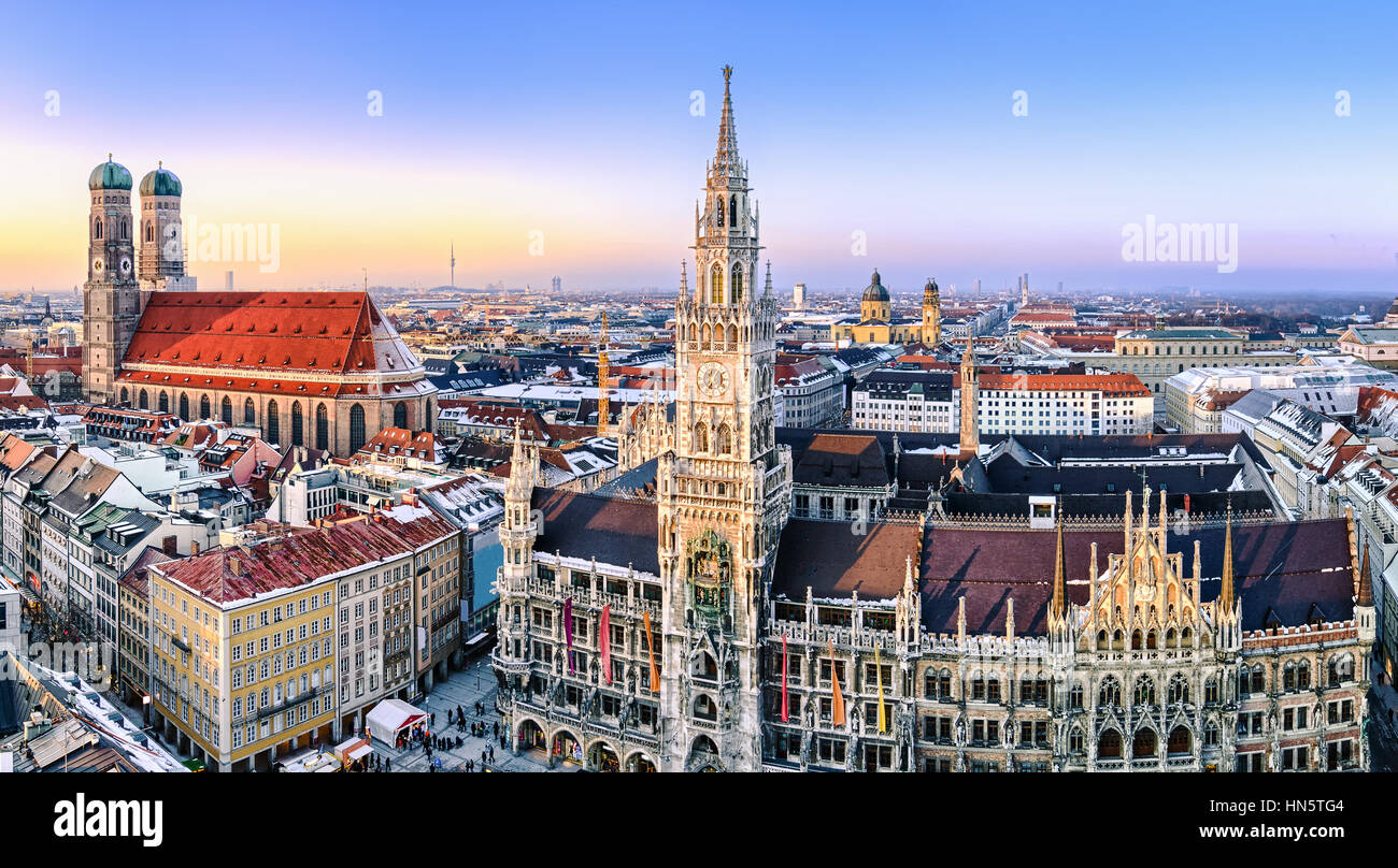 Vue panoramique du centre-ville de Munich Banque D'Images