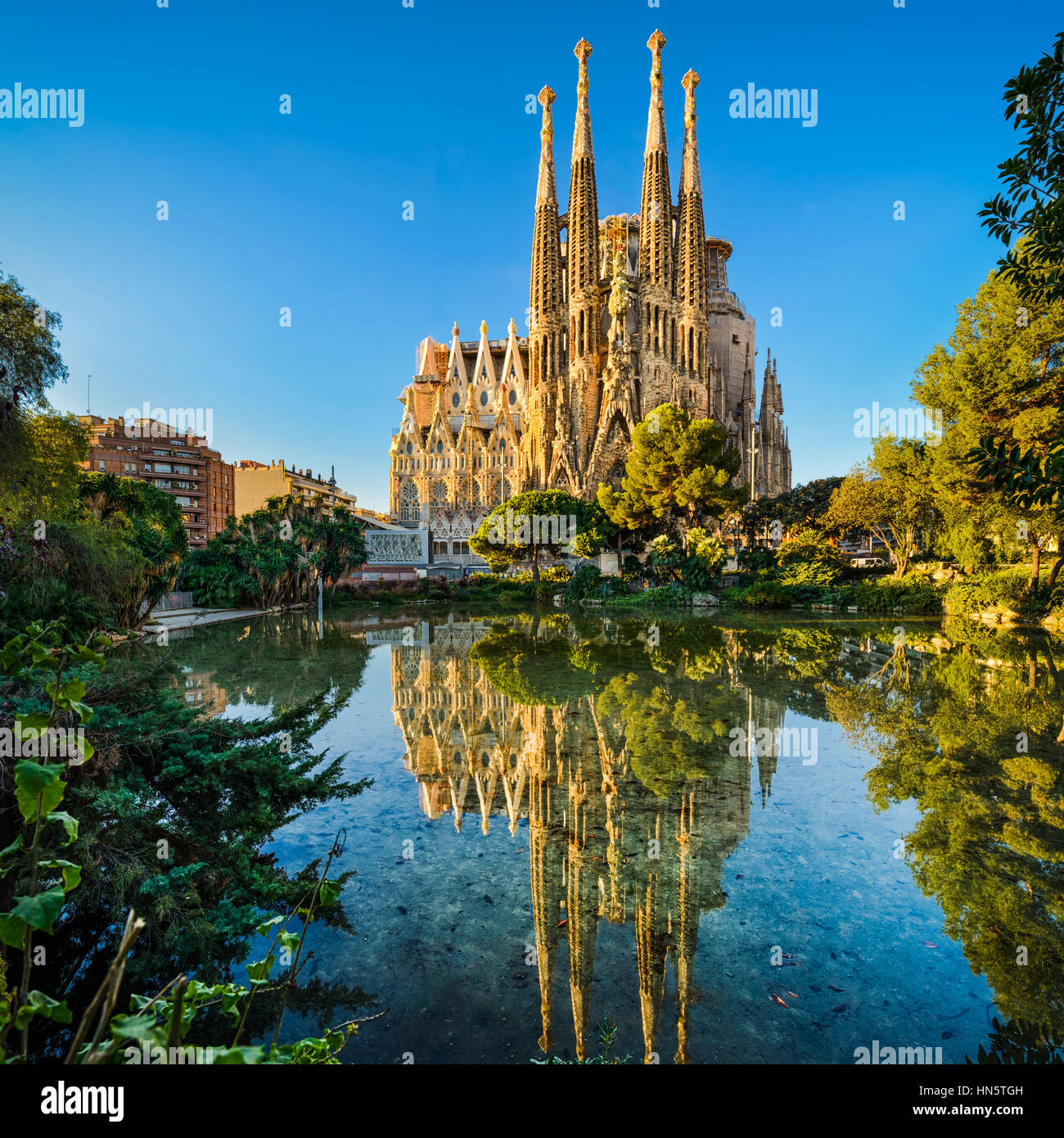 Cathédrale de la Sagrada Familia à Barcelone, Espagne Banque D'Images