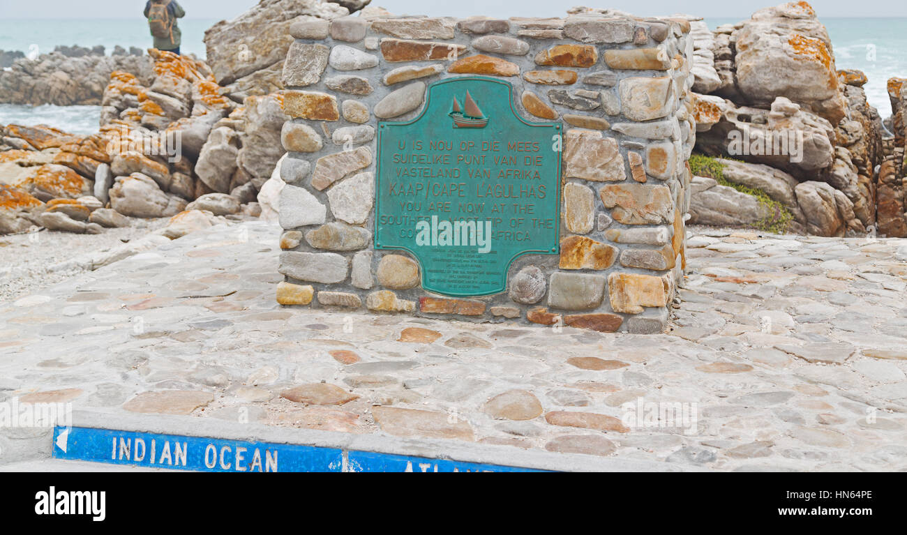 En Afrique du sud du cap des panneaux routiers les plus agulahs point d'Afrique du Sud Banque D'Images