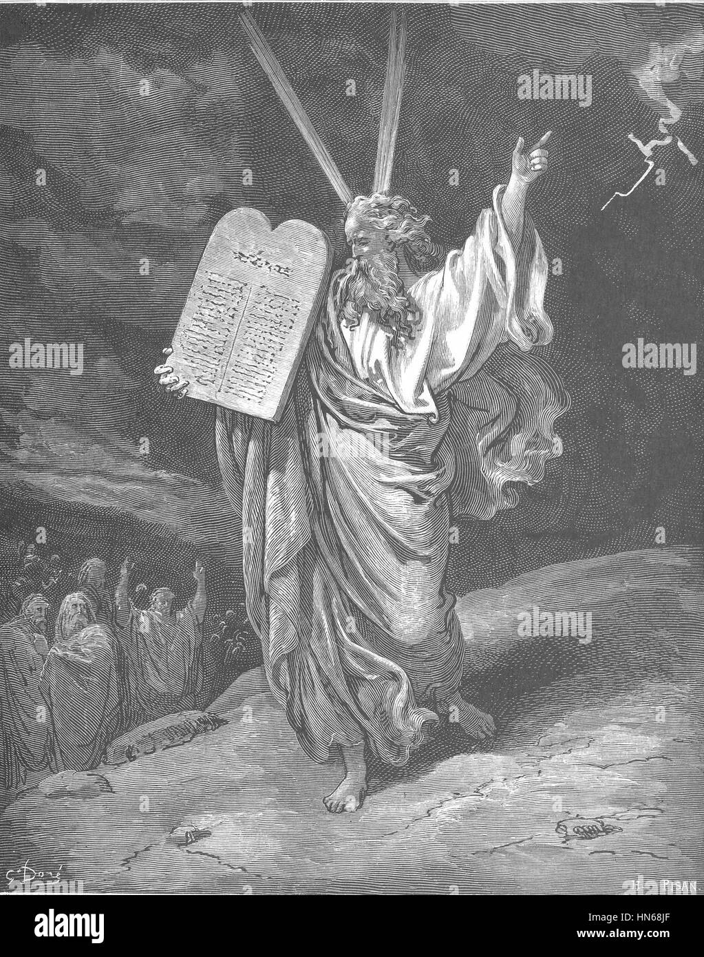 039.Moïse descend du Mont Sinaï Banque D'Images