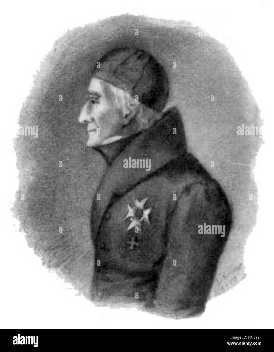 Un portrait de Gustaf Lagerbielke, peint par un artiste inconnu, capture l’expression digne du noble suédois, emblématique de l’aristocratie et du leadership européens du XIXe siècle. Banque D'Images