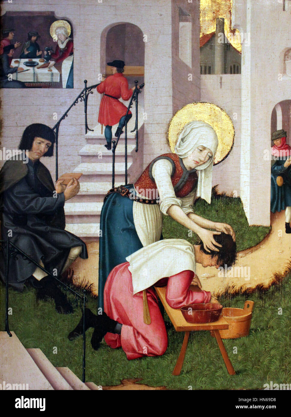 1525 Heilige Verena wäscht einem Pestkranken die Haare anagoria Banque D'Images