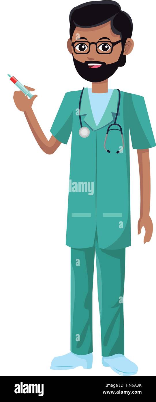 Homme infirmière médicale Illustration de Vecteur