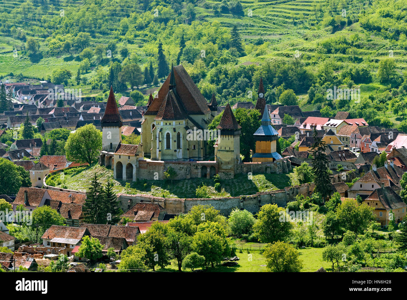 Église fortifiée, Biertan, Birthälm, Transylvanie, Roumanie Banque D'Images