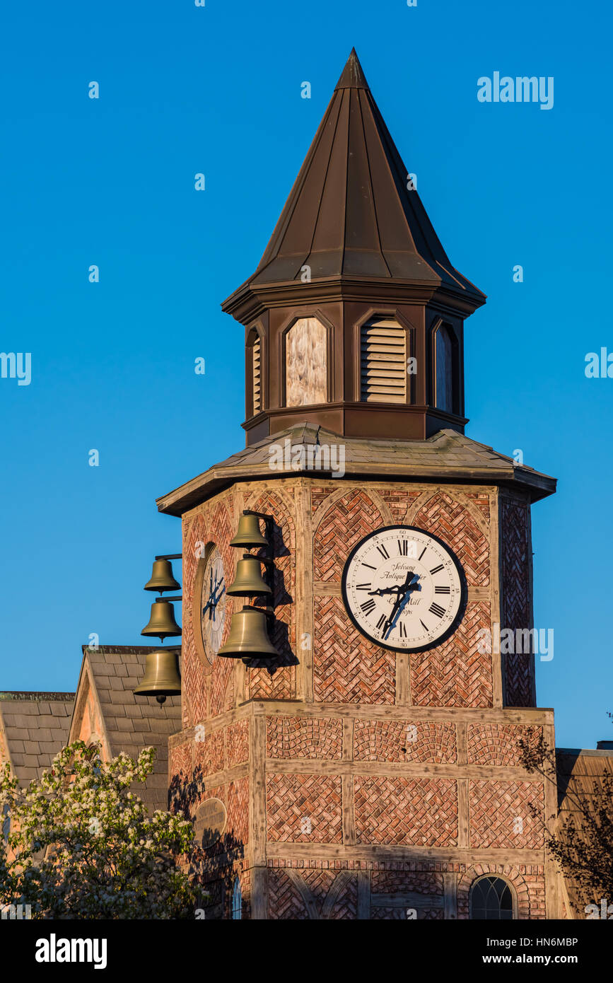 Solvang, USA - 13 février 2016 Tour de l'horloge : architecture in Danish village en Californie à Santa Barbara Comté Banque D'Images