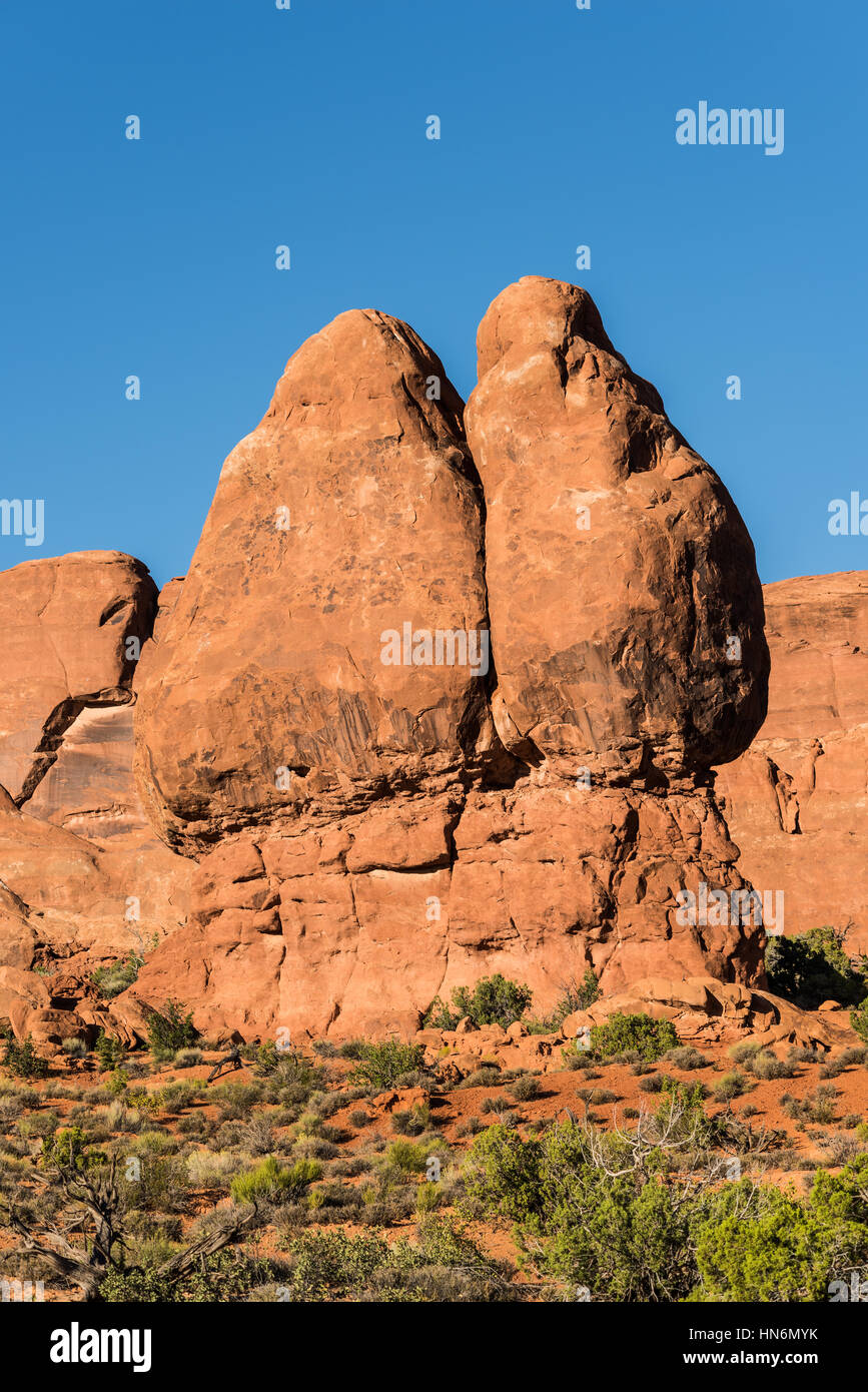 Lits rocks collé à l'autre dans Arches National Park Banque D'Images