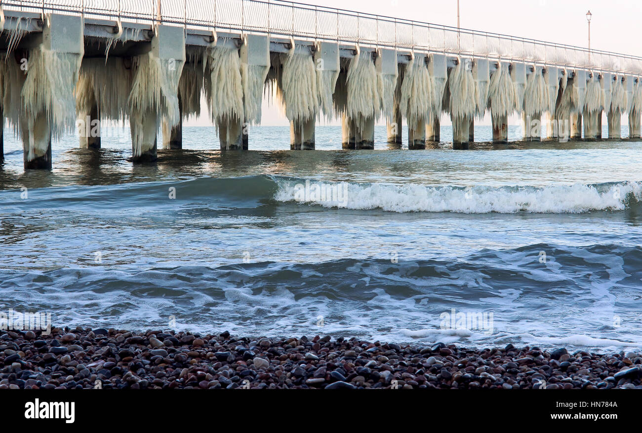 Articles surgelés, jour de grand froid, congelé, gelée, recouverte de glace Banque D'Images