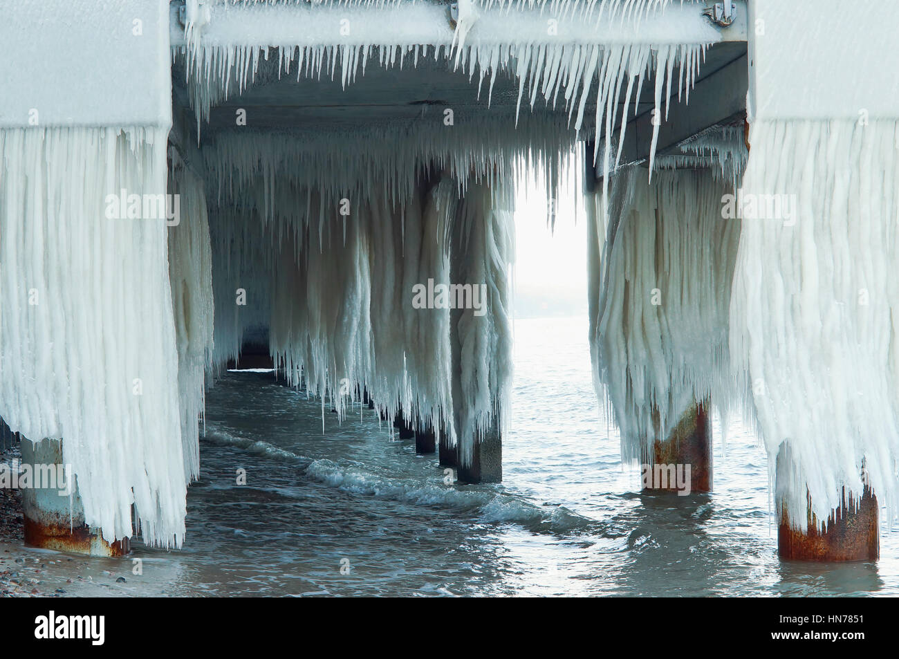 Articles surgelés, jour de grand froid, congelé, gelée, recouverte de glace Banque D'Images