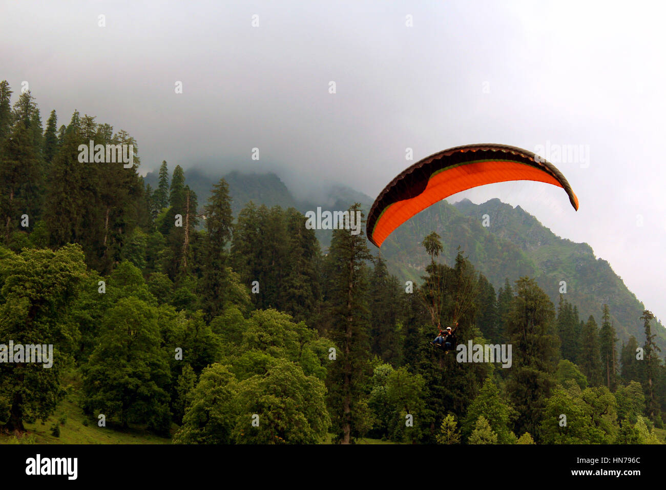 Parapente à Solang Valley, Manali, Himachal Pradesh, Inde Banque D'Images