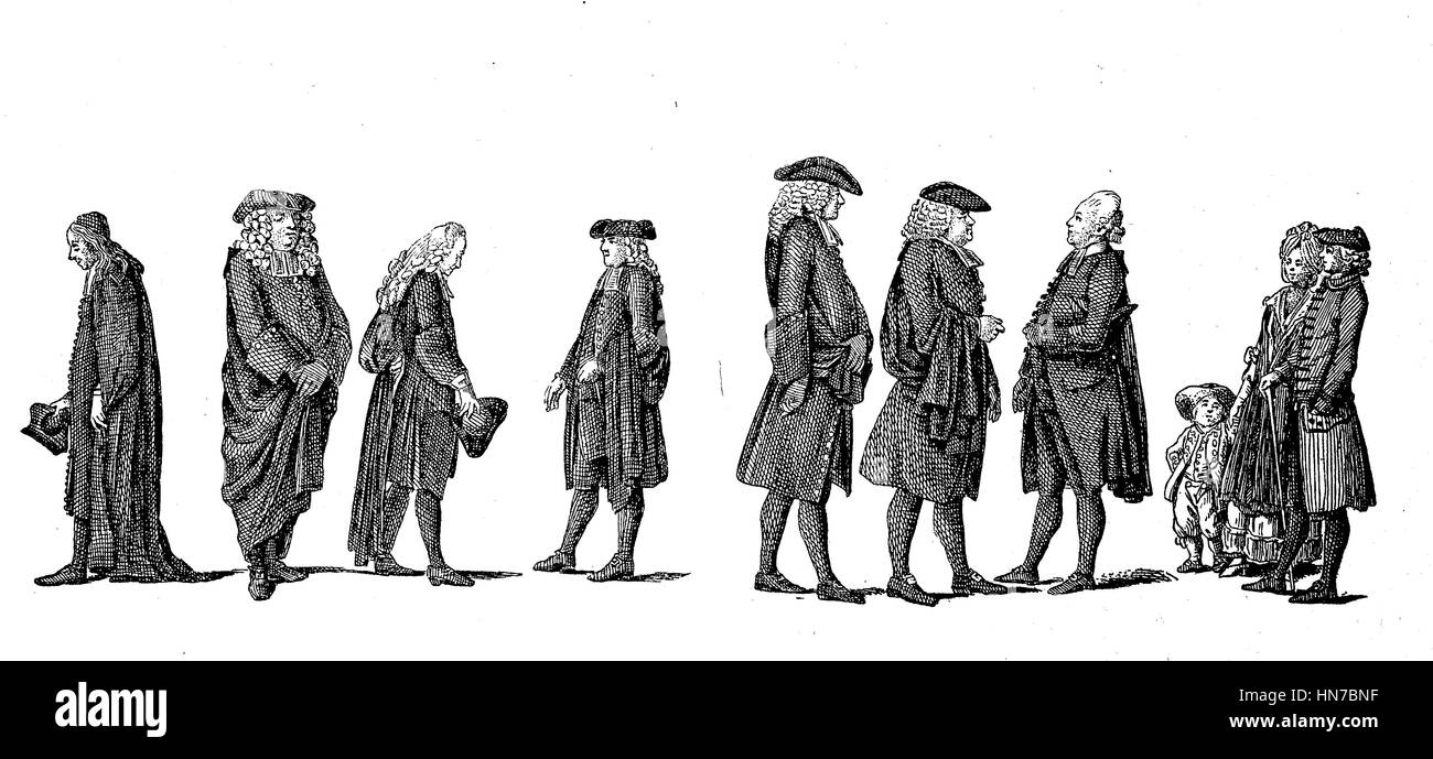 Prédicateur à Berlin, en Allemagne, au xviiie siècle, Prediger à Berlin, Deutschland, im 18. Jahrhundert, gravure sur bois à partir de 1885, l'amélioration numérique Banque D'Images