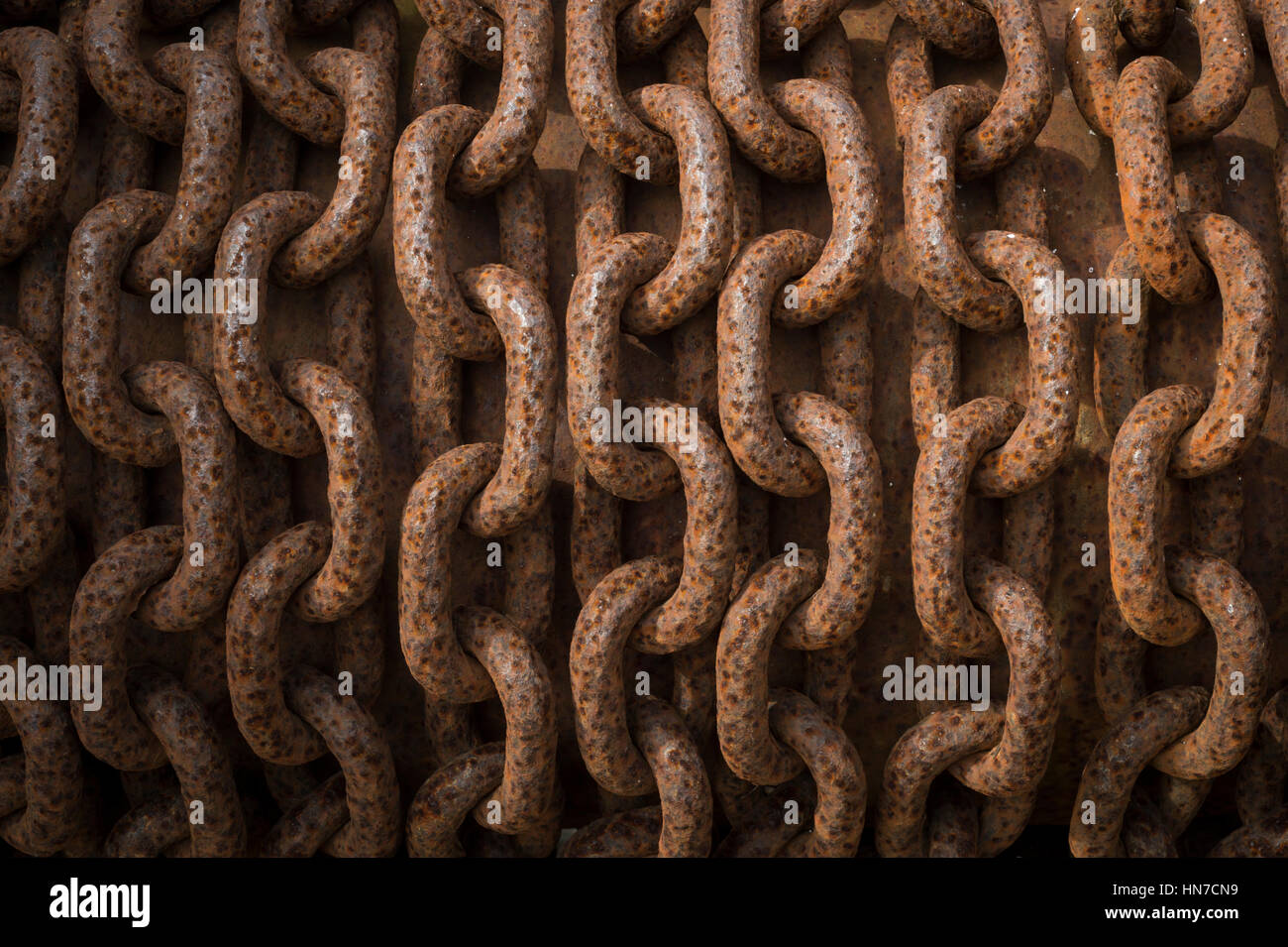Les chaînes sur un treuil, port de Lydney, Gloucestershire, Royaume-Uni. Banque D'Images