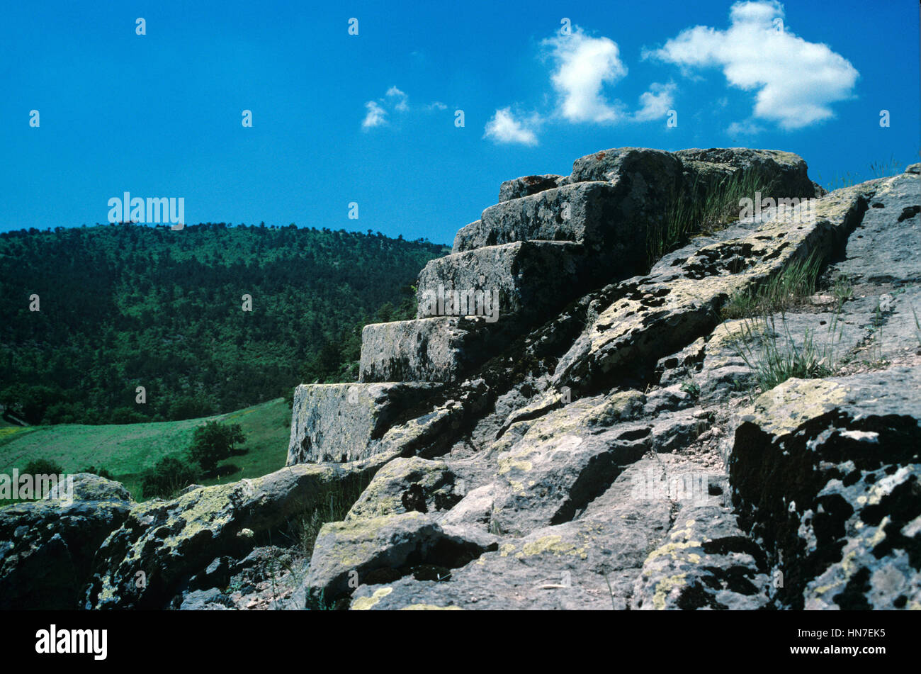 Rock-Cut phrygien Midas Sehri à étapes, aka Yazilkaya Yazilkaya phrygien Midas, ou, une fois Kenti un grand centre de la civilisation phrygienne (c1200-700BC) près d'Eskisehir, Anatolie centrale, Turquie Banque D'Images