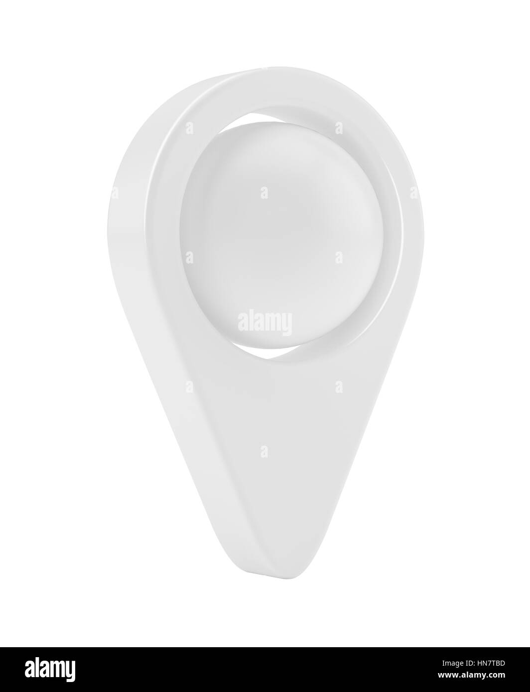 Pointeur de carte pin isolé sur fond blanc. Le rendu 3d. Banque D'Images