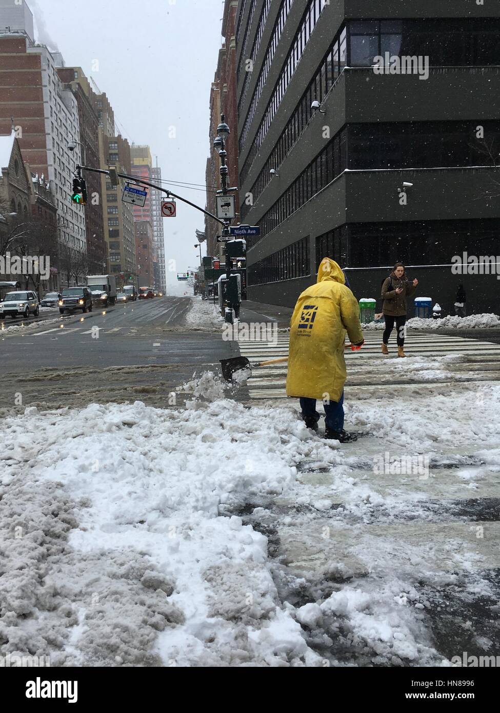 New York, USA. 09Th Feb 2017. Tempête de neige à New York. Credit : Zsofia Magdolna Rupnik/Alamy Live News Banque D'Images