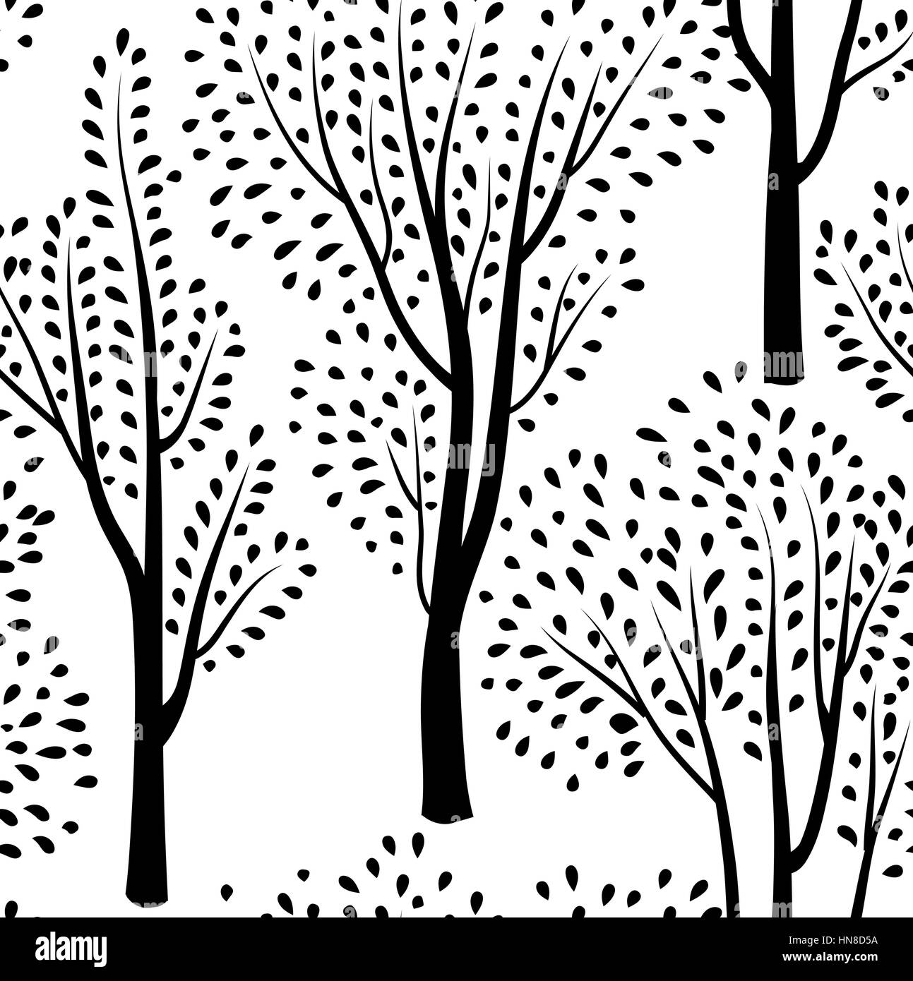 Forêt d'automne modèle. Feuilles d'automne et les arbres de Noël vintage seamless background.. éléments floraux des plantes de fond sans soudure. editable vecto Illustration de Vecteur