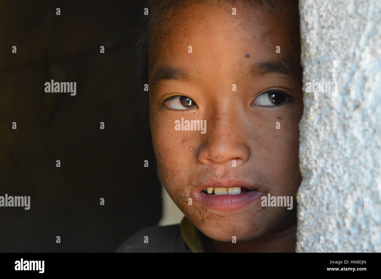 Jeune garçon népalais Nuwakot Banque D'Images